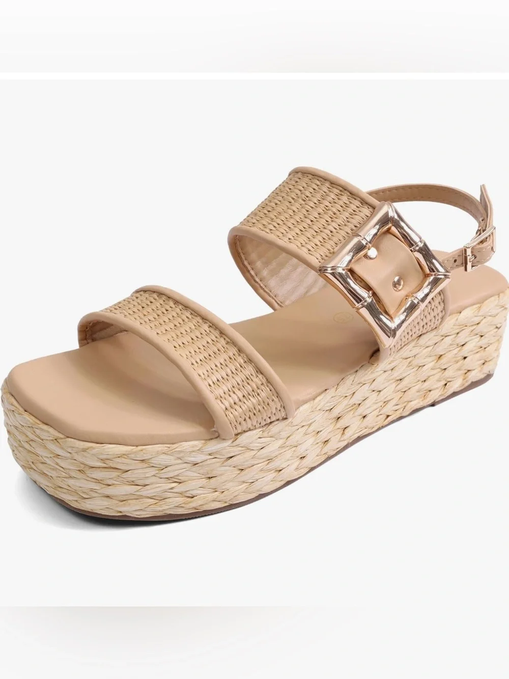 Women’s Platform Sandals Open Toe with Buckle Strap